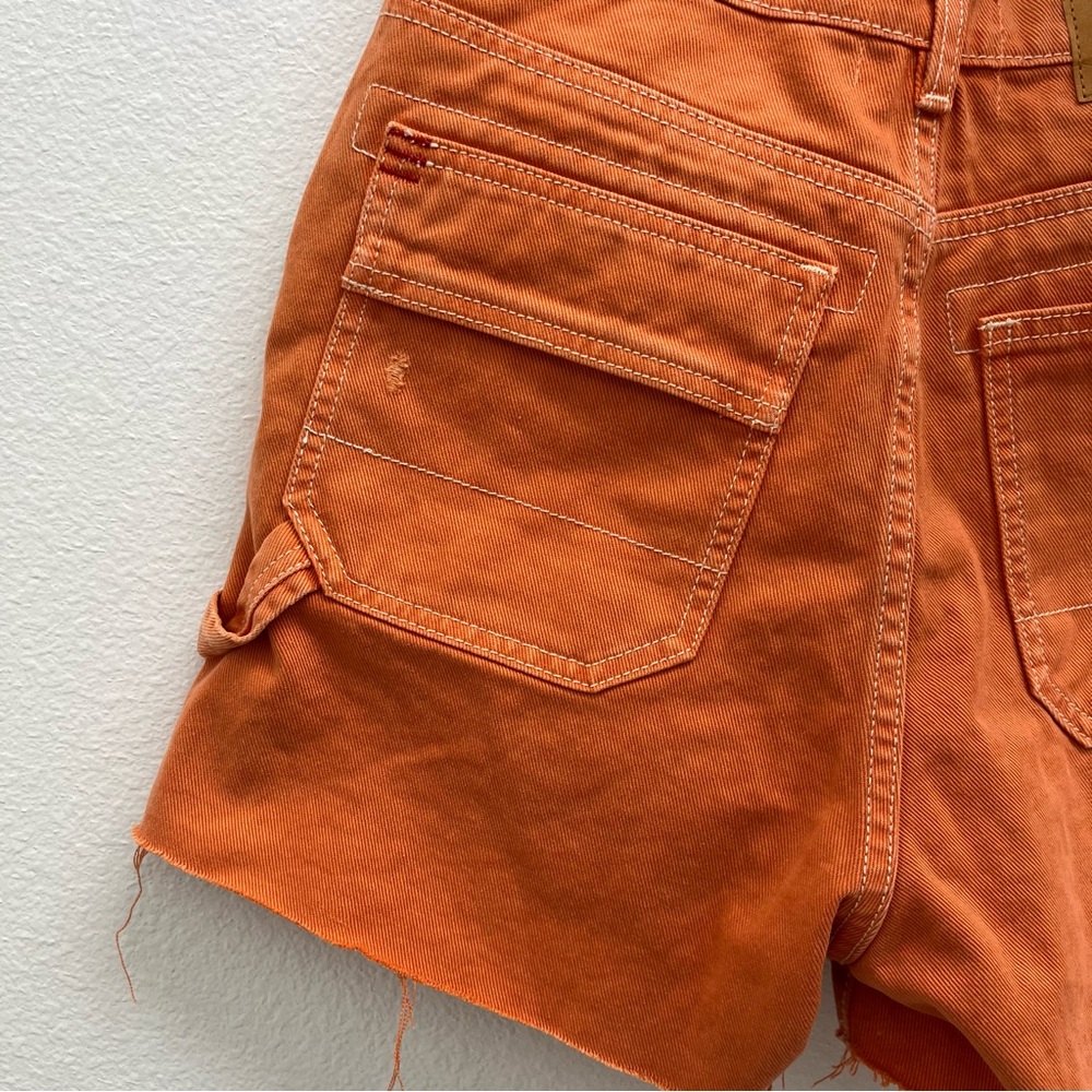 BDG Pumpkin Orange Denim Carpenter Shorts - Picture 3 of 12